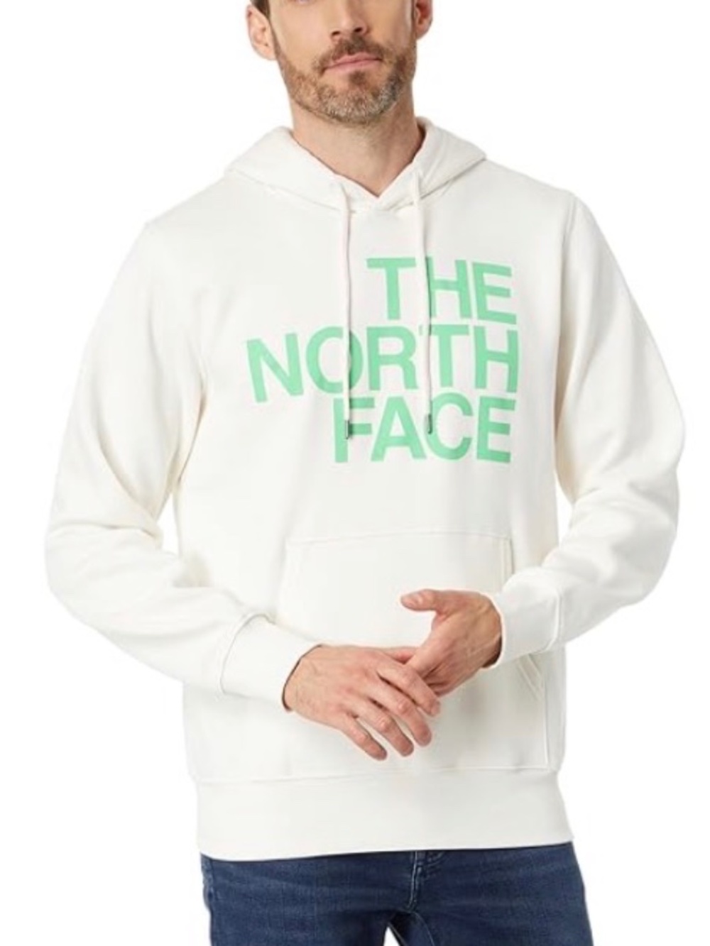 🆕 The North Face Men's Proud Hoodie (Gardenia White/Chlorophyll Green) size XL